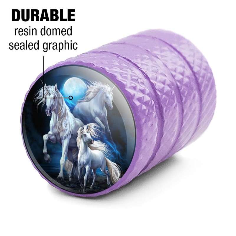 Unicorns Moon Valve Stem Caps for Tire Rim Wheel Aluminum