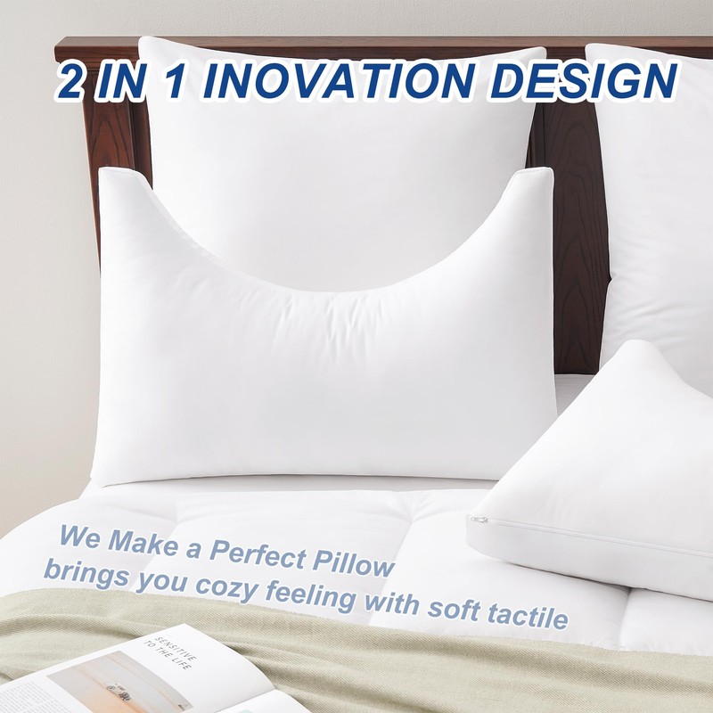 ACCURATEX Side Sleeper Pillow for Side and Back Sleepers-100% Cotton