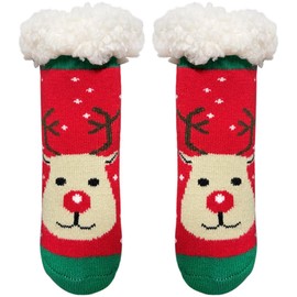 Oneshlee Christmas Socks Children, Cuddly Socks Christmas Children, Christmas Socks Gifts Christmas Gifts Girls Boys, Christmas Decoration for Hanging Fireplace Christmas Tree, reindeer, m