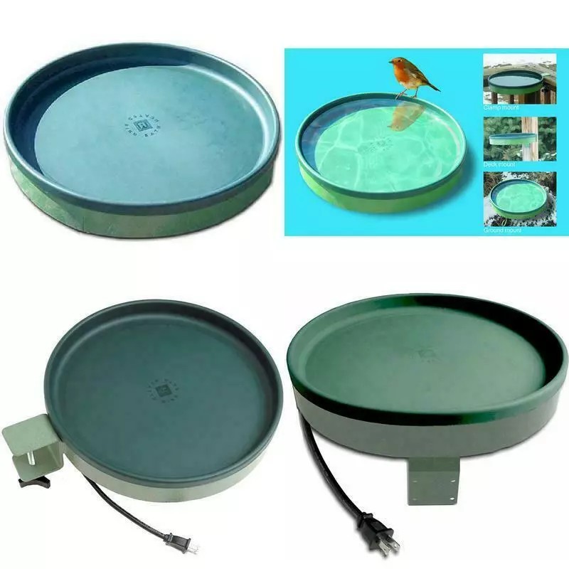 Farm Innovators Model GBD-75 3-In-1 Heated Birdbath, 75-Watt, Green
