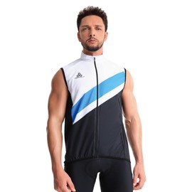 CEROTIPOLAR Men's Cycling Vest with 3 Reflective Tape Cargo Pockets, Micro Softshell Windproof Bike Vest