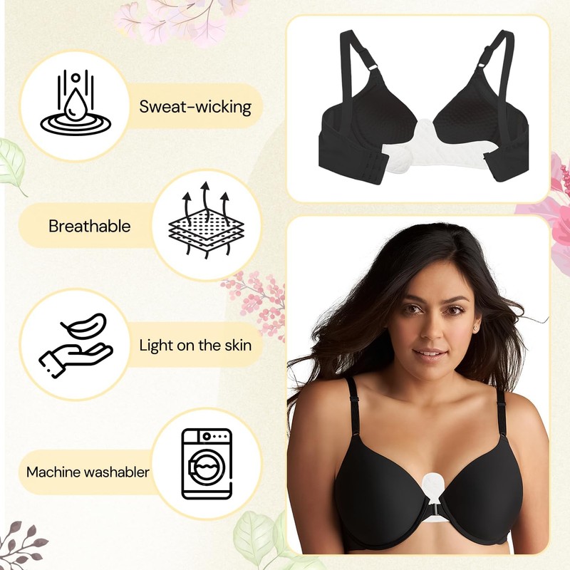 10-Pcs Bra Liners for Sweat Cotton Interdry Bra Liner, Washable