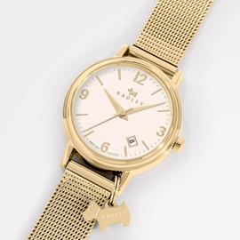 RADLEY Womens Gold Plated Mesh Strap Analogue Quartz Watch