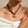Scarf Necklace Gold Heart Pendant Bandana Charm Necklace Leopard Choker