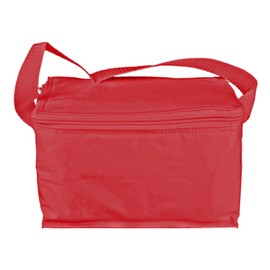 Thermal Insulated Portable Cool Canvas Stripe Lunch Picnic Totes Carry Case Bag (Small, Red)