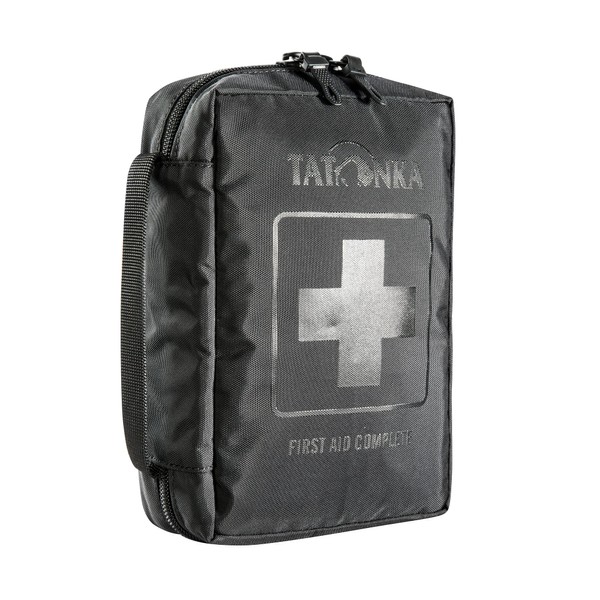 Tatonka First Aid Complete - First Aid Kit with Extensive Contents for 1 to 4 People - Including Emergency Blanket, Checklist and Cheat Sheet for First Aid - 18 x 12.5 x 5.5 cm - Black