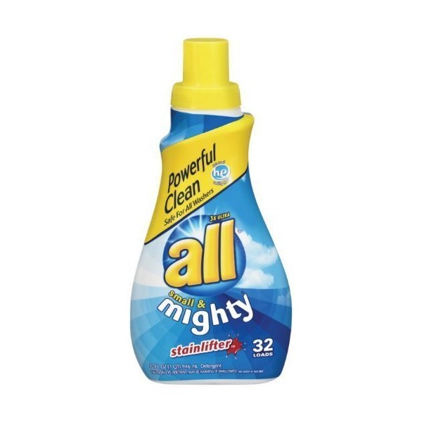 All Small & Mighty 3X Ultra Liquid Detergent 32 Loads Safe for HE Machines, 32 Fl Oz (Pack of 2)