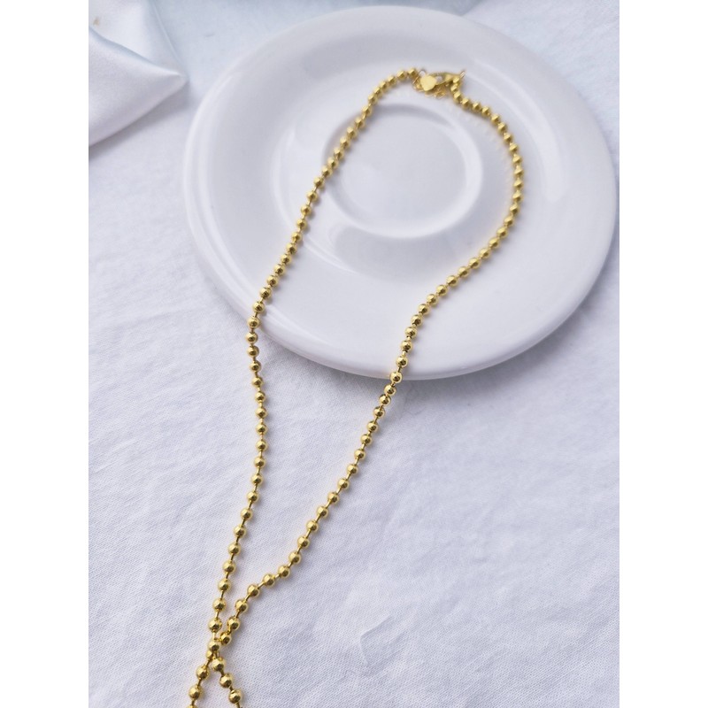 Silver 925 ball chain 3mm layered silver necklace 45cm /