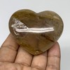 132.2g, 2.1"x2.5"x1.1", Natural Untreated Orange/Red Quartz Heart Shape Healing Crystal,