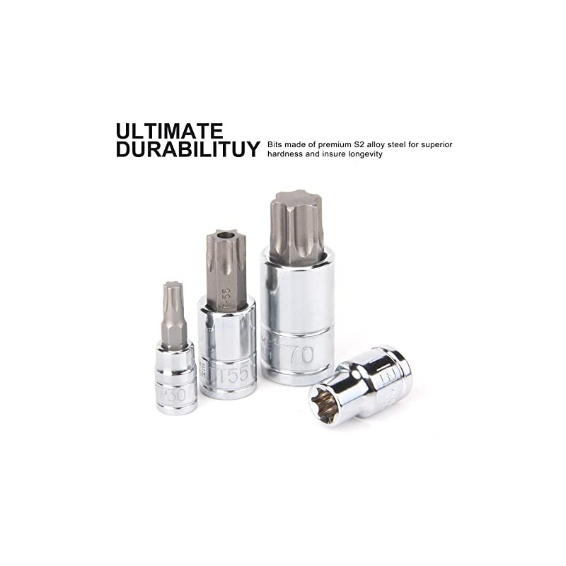CASOMAN Master Torx Bit Socket and External Torx Socket Set,