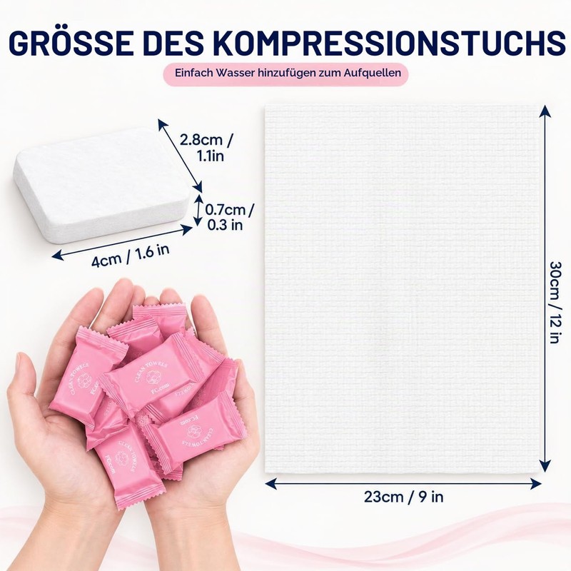 FCAEON Compressed Towel Tablet 30 x 23 cm 20 Packed