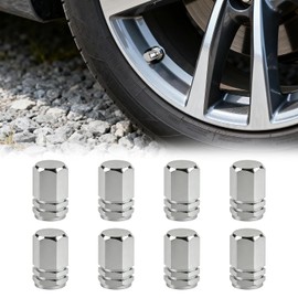 8pcs Juego de Tapones Válvulas Llantas Universales de Aluminio Ideal(Plata) | Juego de Tapones Válvulas Llantas Universales Cubre Válvulas de Aluminio Ideal para Coche, Camioneta, Motocicleta, Bicicleta