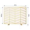 Fire Beauty Single Panel Handcrafted Wrought Iron Mesh Chevron Fireplace