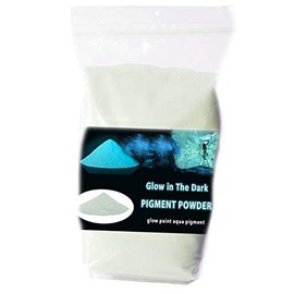 Glow in the dark pigment powder, phosphorescent pigment water base, use in any composition(paint, ceramics, lakes, porcelain, cement, plastic in different industries) (Aqua(turquoise), 3.52 ounces)