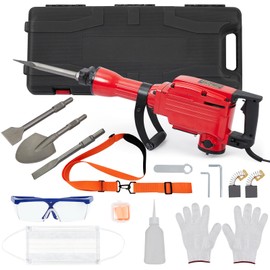 Electric Jack Hammer, 2200W Heavy-Duty Concrete Breaker Tool Kit with 4-Piece Chisels Bit Set