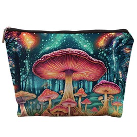uinwk Magic Mushroom Makeup Bag, Mushroom Gifts for Women, Gifts for Mushroom Lovers, Dark Cottagecore Mushroom Art Cosmetic Bag Makeup Pouch, Mushroom Stuff