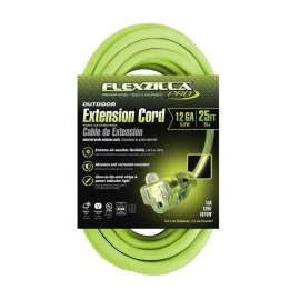 Flexzilla 25 Ft. Pro Extension Cord 12/3 Awg