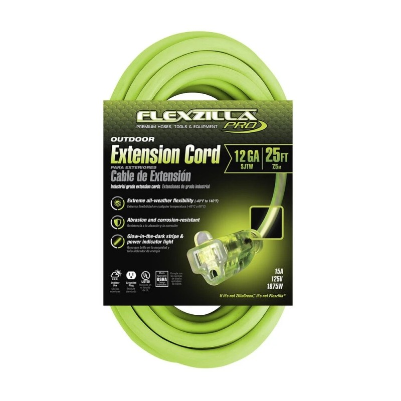 Flexzilla 25 Ft. Pro Extension Cord 12/3 Awg