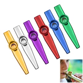 Pack of 6 Kazoo Instruments, Kazoos, Metal Kazoos, Suitable for Children, Adults and Music Beginners, Children's Party Favours Gifts