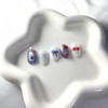 [Premium Handmade Nail Tips] Blue Ribbon Cat Nails - Coffin