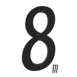 6 Inch House Home Address Street Numbers for Outdoor Indoor Exterior Building Apartment Yard Black Plastic, UV Resistant Number 0-9 Letter A-G (8)