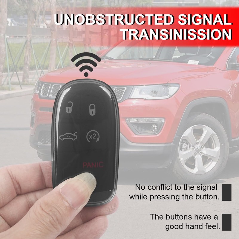 Funda transparente para llave de coche, compatible con Jeep Cherokee