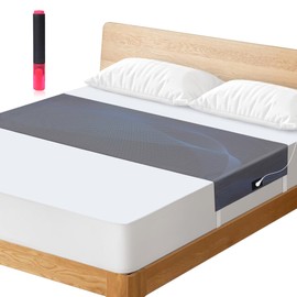 Twinmoon Grounding Sheets: King Size Grounding Fitted Sheets with Adjustable Straps -Conductive Silver Fiber Grounded Sheet for Better Sleep -Grounding Mat for Bed with Cord and Tester(Grey,82x21″)