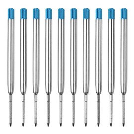 Large Capacity Refills for Ballpoint Pen Refills, Ballpoint Pen Refills for G2 Format, Ballpoint Pen Refills, Compatible Set of Refills, 1.0 mm Line Width M, Ink Colour (Blue) Pack of 10
