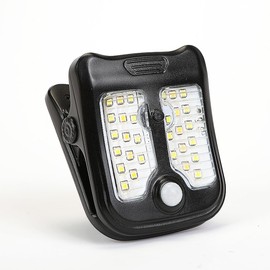 Palamaka Mini Clip On Solar Lights Outdoor,Solar Motion Sensor Lights with 4 Lighting Modes,Solar Fence Lights for Chain Link Fence Camping Garage Gutter