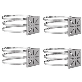 Acrux7 4 Pack Pole Mount Brackets with 12 Loops, Stainless Steel Security Camera Pole Mount Brackets Vertical Pole Mount Adapter Brackets Camera Mount Bracket for Pole Post Indoor Outdoor