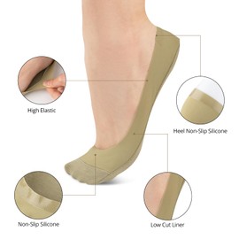 COOPLUS No Show Socks Womens Non Slip Ultra Low Cut Cotton Invisible Thin Flat Boat Liner Socks 7 Pairs