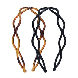 scicent Hair Bands for Men 2 Pcs Tooth Headband for Women Girls, Plastic Hairband Wavy Hair Comb Head Band Hard Hair Band for Hair Styling - 9512
