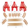 Wooden Train Bridges, 3 Suspension Bridge, Wooden Train Track Accessories,