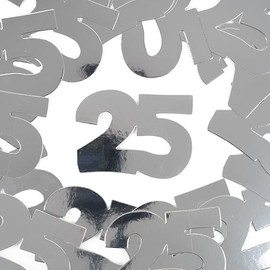 Birthday Decoration Confetti Jumbo Silver Wedding Decoration 25th Birthday Decoration Silver Wedding 25th Birthday Woman 25th Birthday Man 25 Years Anniversary 25 Years Table Decoration Birthday -