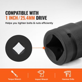 Happybuy Axle Nut Socket Collection, 1" Drive 6-Point, 9-Pcs SAE, CR-MO Heat Treated, Includes Storage Case, Ideal for Automotive Repairs & Axle Nut Management