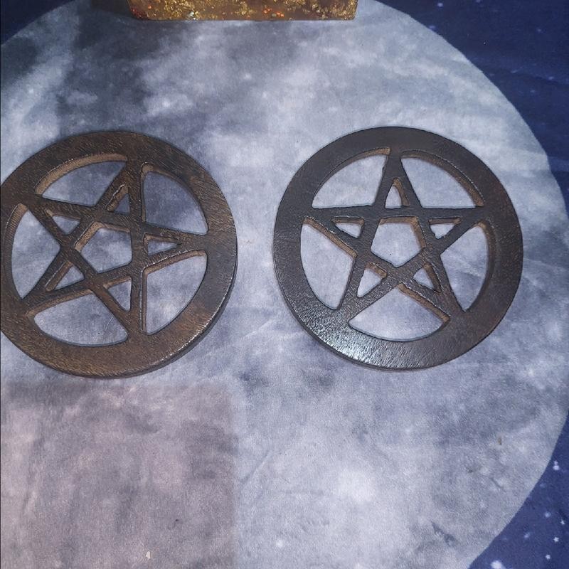 Wooden Pentacle Altar Tile
