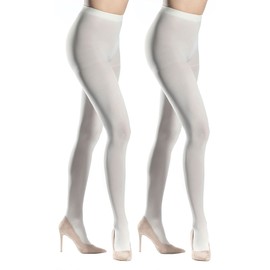 Silkies Women's Opaque Microfiber Control Top Tights (2 Pair Pack) - Soft, Lightweight, Comfortable - X-Large - Cream
