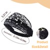 Pearl Lace Headbands for Women Wide Head Wraps Stretchy Lace