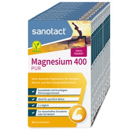 sanotact sanotact Magnesium 400 (10 x 30 Kautabletten) ? Magnesium hochdosiert fr Muskeln & Nerven ? 400mg Magnesium mit Sofortwirkung ? 100% Vegan ? Magnesiumcarbonat & Magnesiumoxid