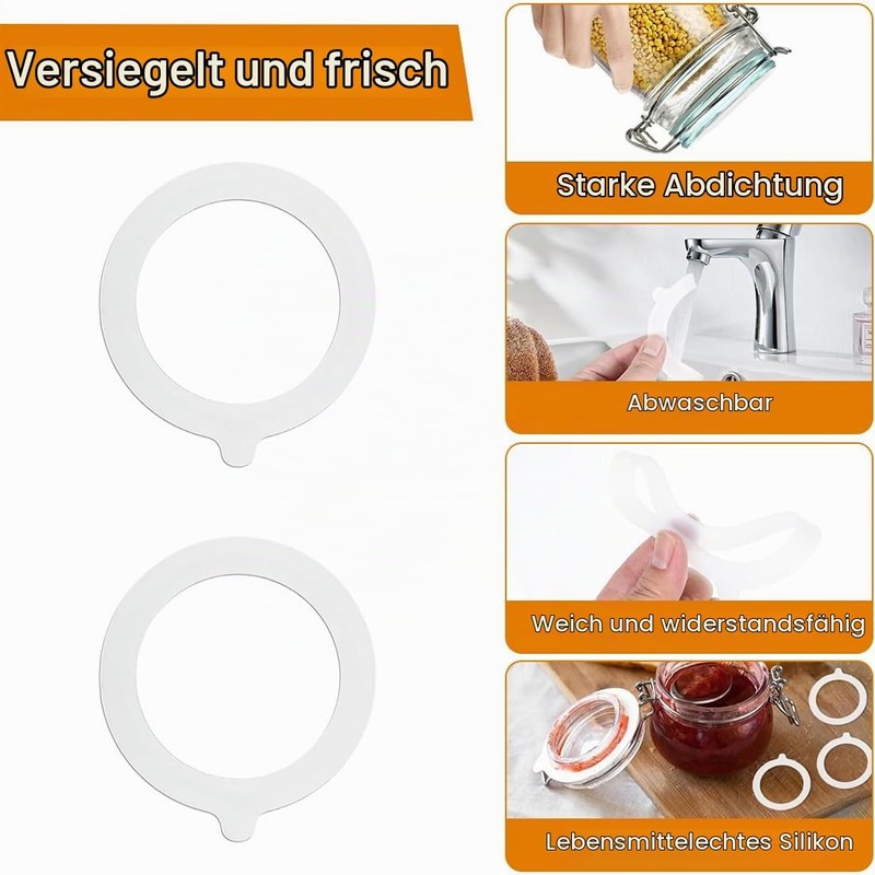 TEOZBLU Pack of 4 Replacement Preserving Jars Seals, Preserving Rings,