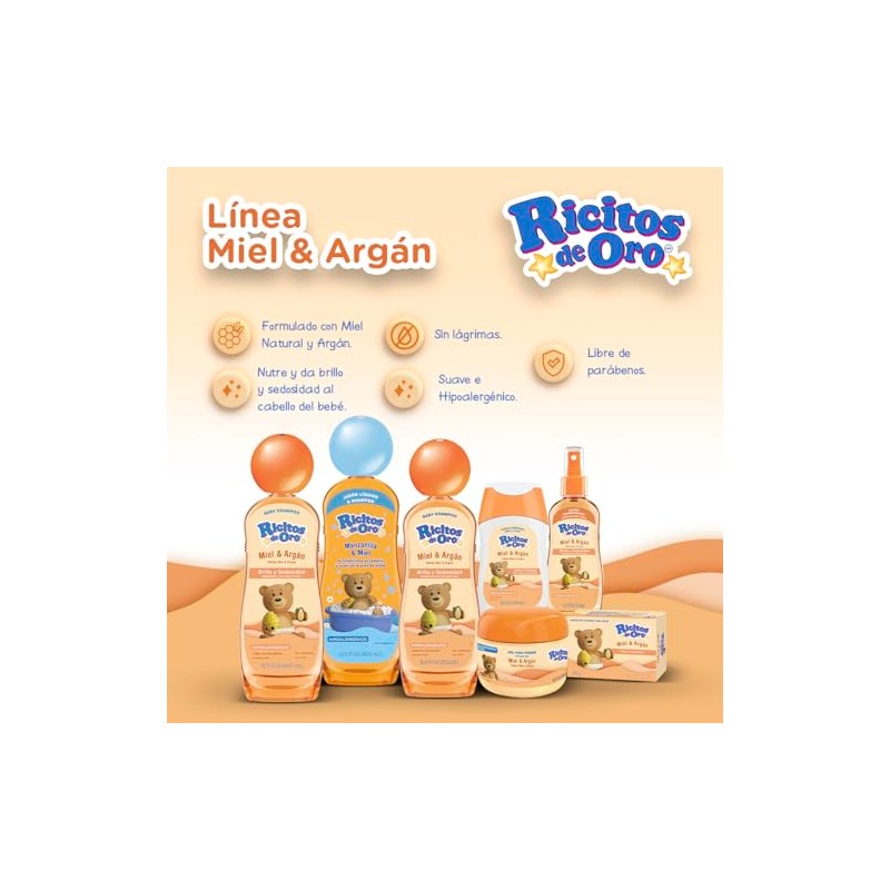 Ricitos de Oro Jabón con Miel, 90 g, Color Naranja