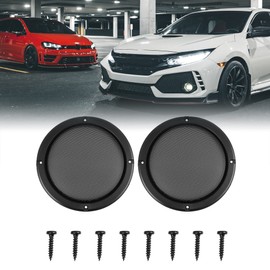 X AUTOHAUX 2pcs 6.5" Mesh Black Car Speaker Cover Woofer Subwoofer Grill Case