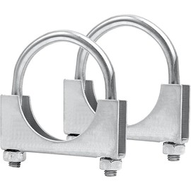 3 inch Muffler U-Bolt Clamps for 3" Diameter Exhaust Tail Pipe, Stainless Steel Exhaust U Clamp, Pack of 2