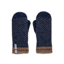 Öjbro Swedish made 100% Merino Wool Soft Thick & Extremely Warm Mittens (Small, Skaftö Marin)