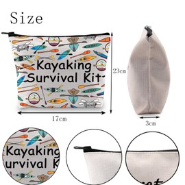 POFULL Kayaker Kayaking Lover Gift Kayaking Survival Kit Gift Kayaking Cosmetic Bag Beach Kayak Canoe Lover Makeup Bag (Kayaking CA)