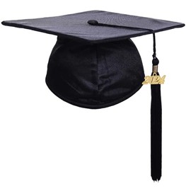 Newrara Shiny Kindergarten and Preschool Graduation Cap for Kids with Tassel (Black)
