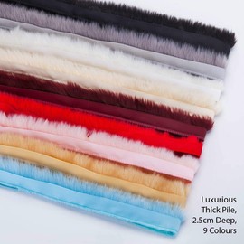 Neotrims Faux Fur Woolly Fringe Edge Satin Ribbon for Costume, Crafts, Decoration. 10 Stunning Colours & 3 Sizes 2.5, 5 & 10. Beautiful Soft Handle.