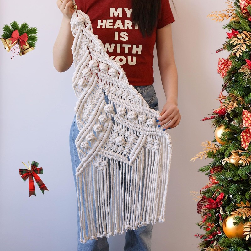 ORIGACH DIY Macrame Christmas Tree Wall Hanging kit Handmade Woven