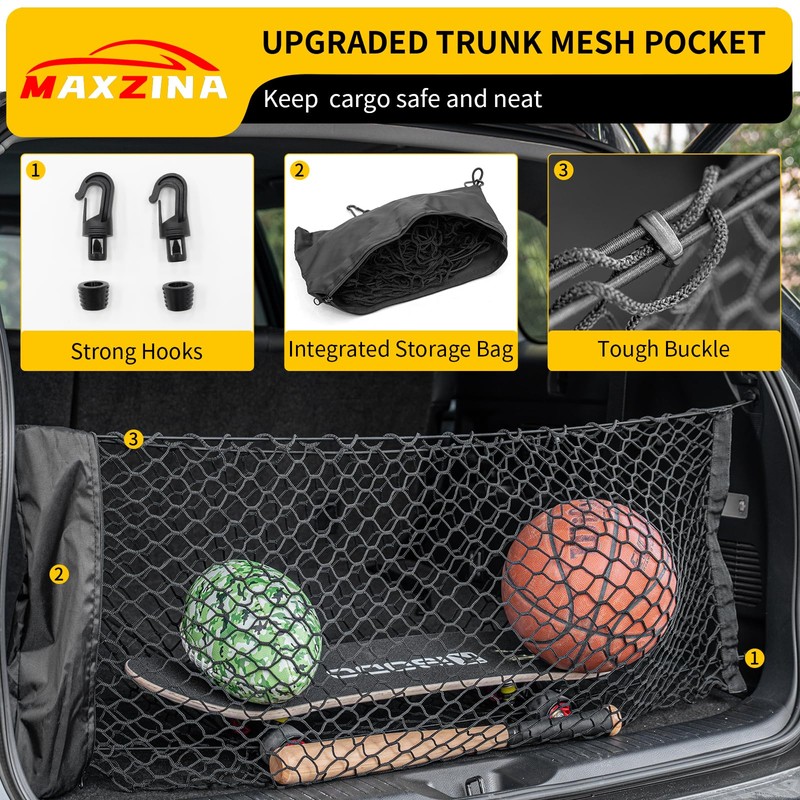 Maxzina Cargo Net Compatible with 2014-2025 2026 Toyota Highlander Truck