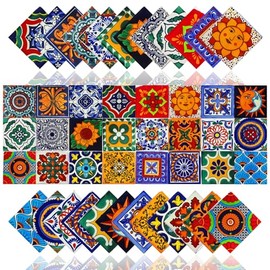 24Pcs Peel and Stick Tile Stickers for Kitchen Bathroom Backsplash Waterproof Traditional Design Wall Decals Easy to Apply DIY Home Decor (Style A, 4 x 4 Inch)